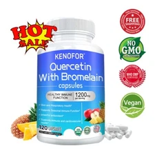 Quercetin Bromelain Vegan Capsules Support Immune Health Cardiovascular Health