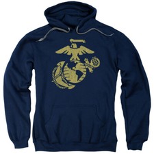 U.S. MARINE CORPS. EMBLEM Licensed Adult Hooded Sweatshirt Hoodie SM-3XL