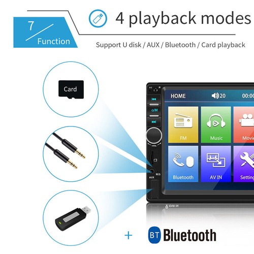 7" Double 2Din Car Stereo Radio Apple/Android Car Bluetooth Player Touch Screen - Picture 9 of 16