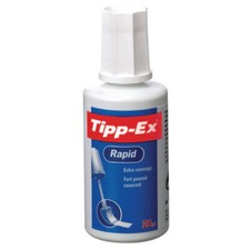5 X Tipp-Ex Rapid Correction Fluid White Tippex Bottle Quick Drying - 20ML