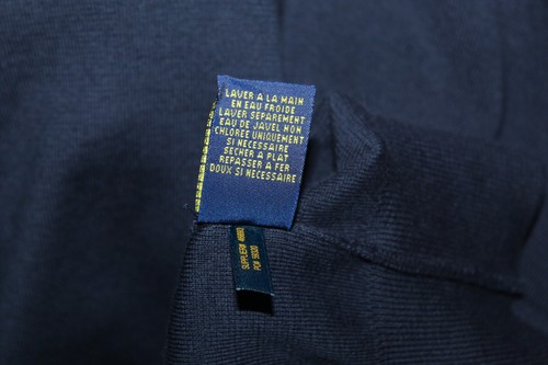 POLO RALPH LAUREN BLU NAVY MAGLIONE SCOLLO A V PIMA COTONE UOMO TG XL NUOVO CON ETICHETTE - Foto 7 di 7