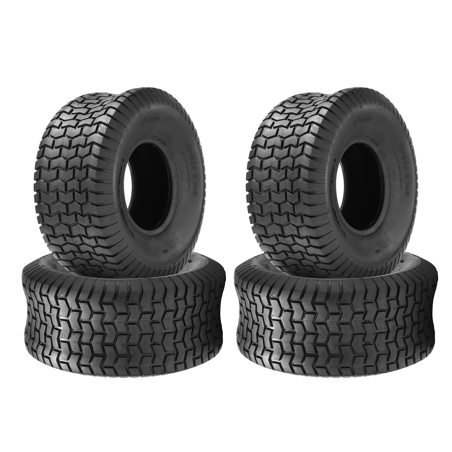 Four 20x8-8 Lawn Mower Tires 20x8x8 Heavy Duty 4PR Garden Tractor Tire 20x8.00-8