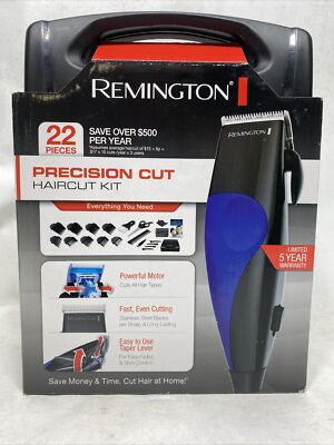 Remington Precision Cut Haircut Clippers Kit w/ Storage Case - 22 Pc - HC-2000