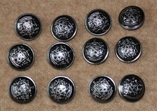 136 x Metallknöpfe Altsilber ByaHoGa Trachtenknöpfe 25mm x 11,5 mm Knopf Knöpfe