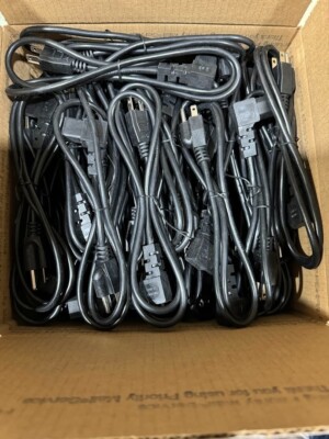 4FT RIGHT ANGLED 90° AC  125v 10A REPLACEMENT POWER CABLE CORD  50pcs Lot UL