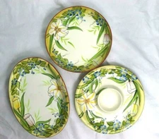 Philip Kingsley Flora Collection Set Large Round Oval Chip Dip Serving Plate