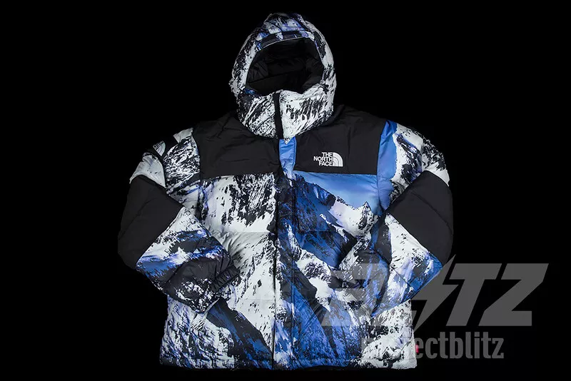 SUPREME THE NORTH FACE MOUNTAIN PARKA JACKET M XL FW17 TNF BLUE WHITE PRINT