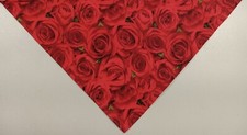 Dog Bandana/Scarf, Tie On, Red, Roses, M, L