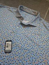 NWT JOHNNIE-O MEN'S ALL OVER PRINT GOLF PERFORMANCE POLO SHIRT SZ XL