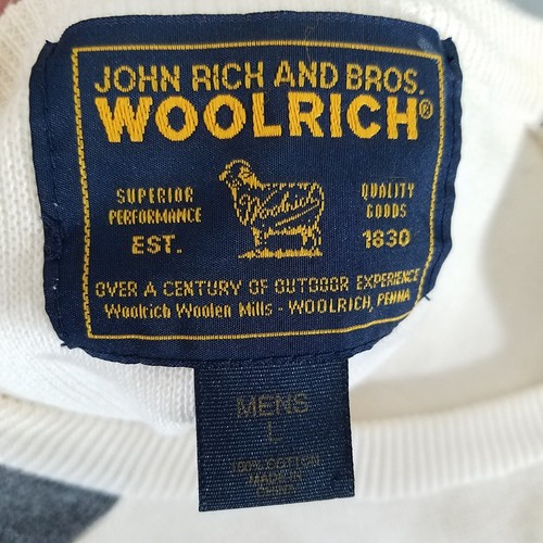 Woolrich Sweater Mens Large L Creme Gray Knit Long Sleeve - Picture 5 of 10
