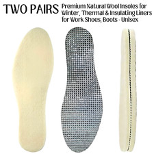 2 Pairs Warm Wool Insole - Winter, Thermal Insulation & Comfort for Feet