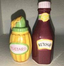 KETCHUP MUSTARD Bottle SALT PEPPER shaker Condiment Cardinal Picnic Party
