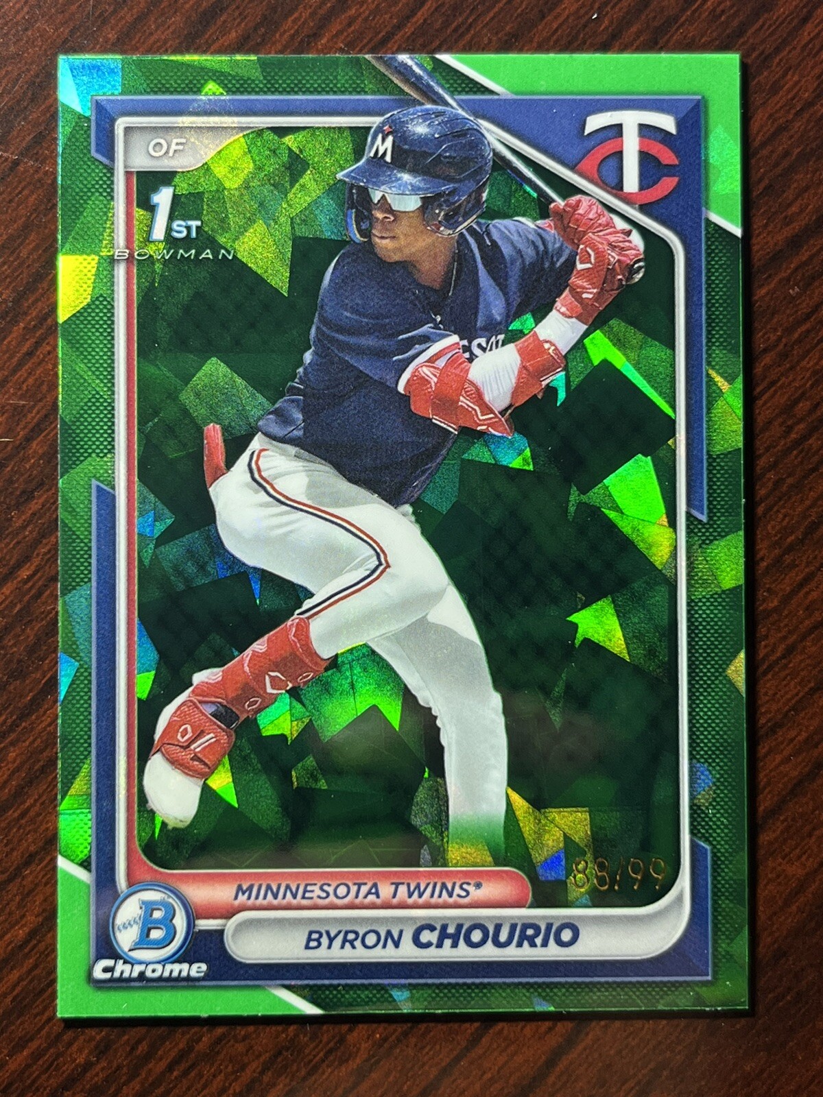 2024 Bowman Chrome Green Sapphire Byron Chourio #/99 1st Minnesota Twins SP