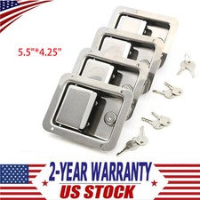 Toolbox Lock Stainless Door Paddle Handle Trailer RV Latch Key Large 5.5" 4.25"