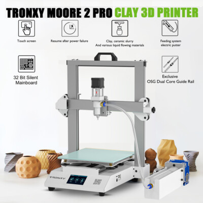 Tronxy Moore 2 Desktop Clay 3D Printer Family Ceramic 3D Printer With Syringe EU