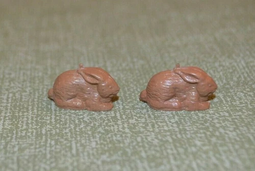 Marx Pet Shop Play Set Rabbits Laying -- 2 of them Excellent !!