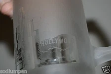 Nice Tall Fogged Glass Los Angeles HOLLYWOOD CA Beer Mug Glass HTF