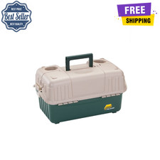 Plano 6-Tray Hip Roof Fishing Tackle Box Green/Sand Large Size Storage Case