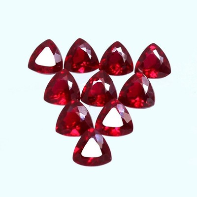 80 Ct Natural Red Ruby Trillion Cut AGL Certified Loose 8-10 Pcs Gemstone Lot
