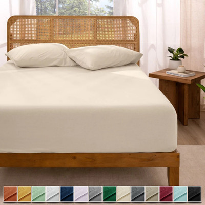 1800 Deep Pocket Fitted Sheet Queen King Fully Elastic Fitted Sheets Bed Sheets