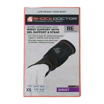 Shock Doctor Right Wrist Support with Gel and Strap Size  XS 4.75'' - 5.25'' NEW