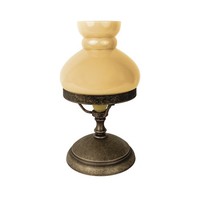 Tischlampe Tischleuchte Glas Messing 23,5 Cm In Bronze Antik Creme E14