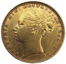 1885 Queen Victoria Young Head Gold Sovereign