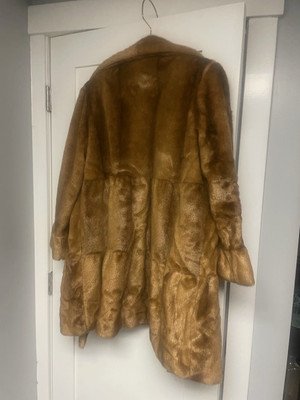 Full length Elegant Faux Fur Coat