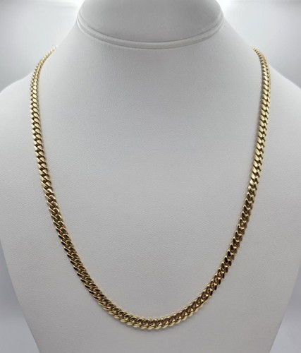 Miami Links 22" 925 Sterling Silver 18K Gold Plate 5mm Cuban Link Chain Necklace