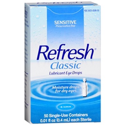 Refresh Lubricant Eye Drops Classic Sensitive Moisture Sterile Single Use 50ct