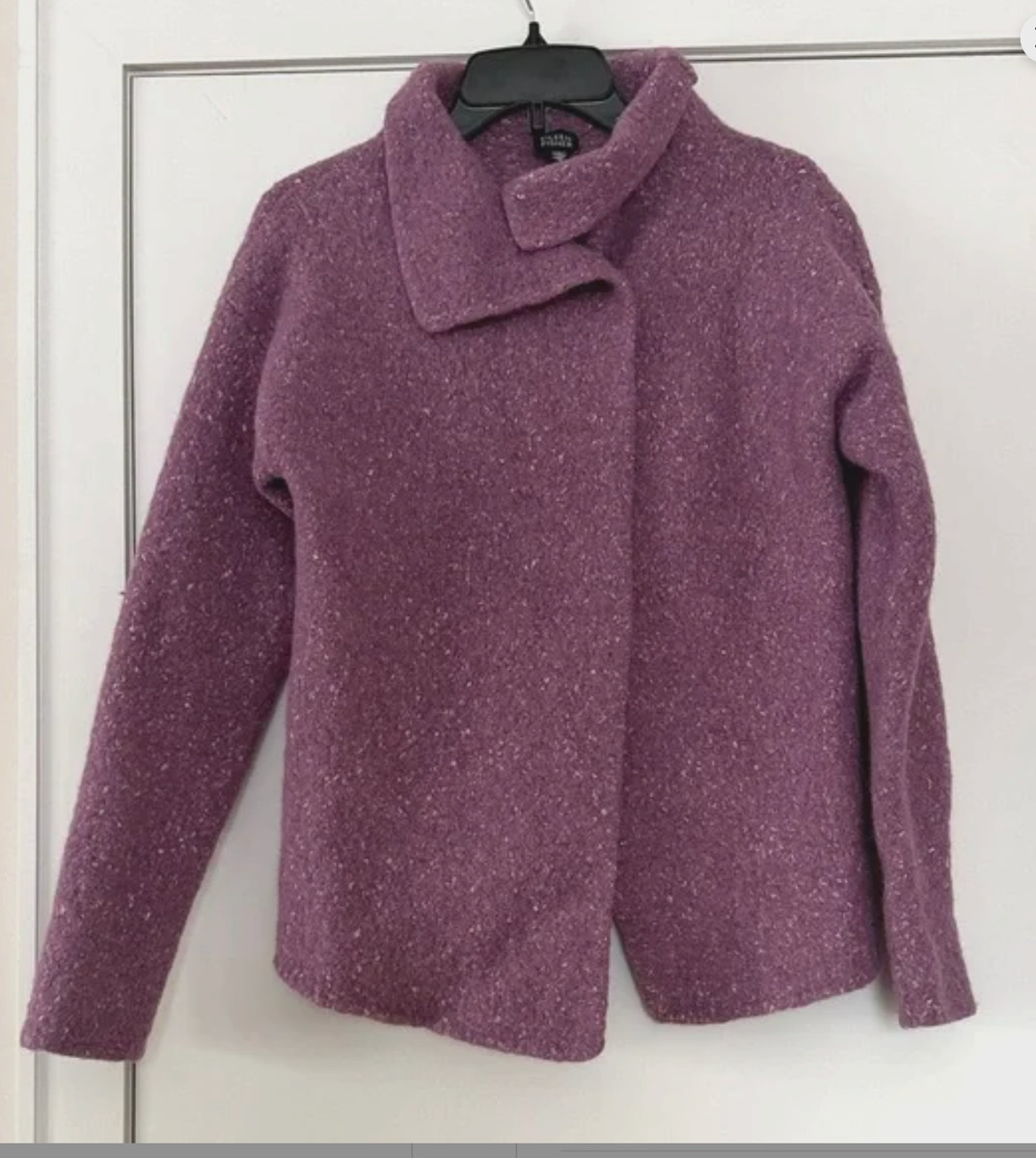 Eileen Fisher Purple Boil Alpaca  Silk Wool Jacket Coat Size: S