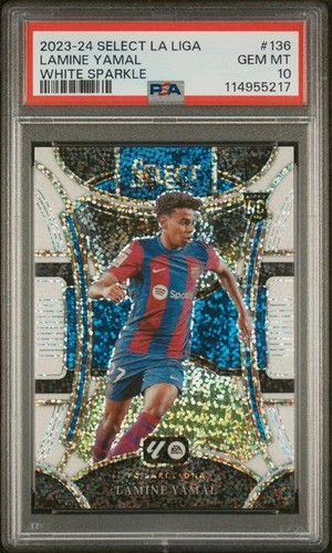 Lamine Yamal [White Sparkle] #136 2023 Panini Select La Liga card