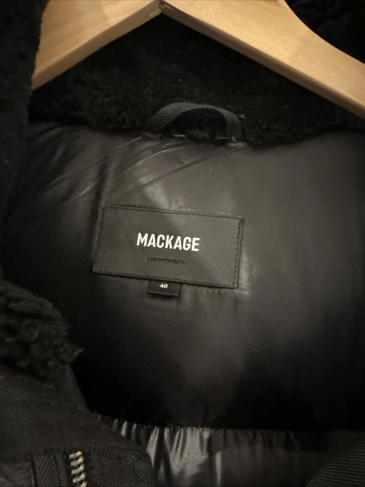 Mackage Sydney Parka Coat Black shearling Jacket. Excellent condition m - Image 4 of 4