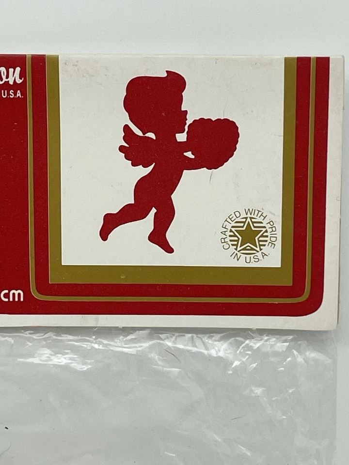 Nuevo de Lote Antiguo 1992 - 6 Recortes Cupido Decoración San Valentín Corazones Silueta Roja Foto 3 de 4