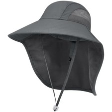 Kids Sun Hat UPF50 Summer Beach Play Sun Protection Hats One Size Dark Grey