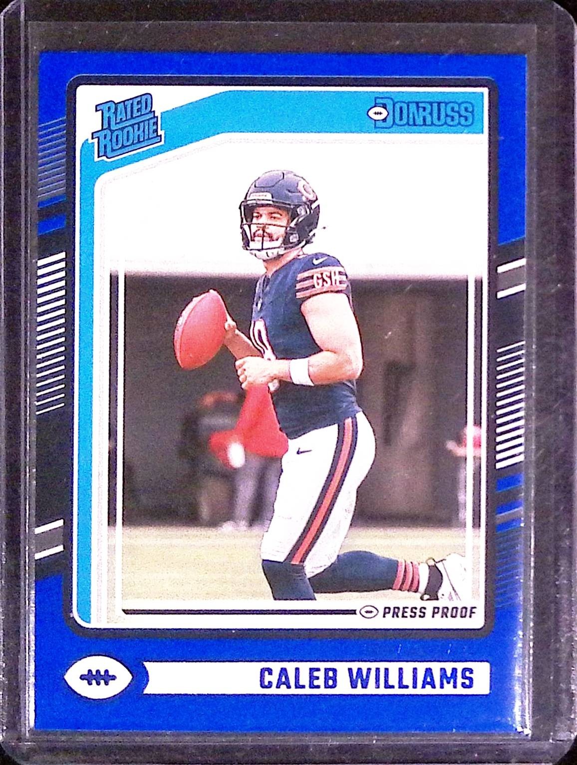 2024 Panini Donruss Rated Rookie Caleb Williams Bears Press Proof Blue 
