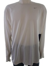 Classic Men's Top White Blue Round Neck Long Sleeve Reflective Nike XXL
