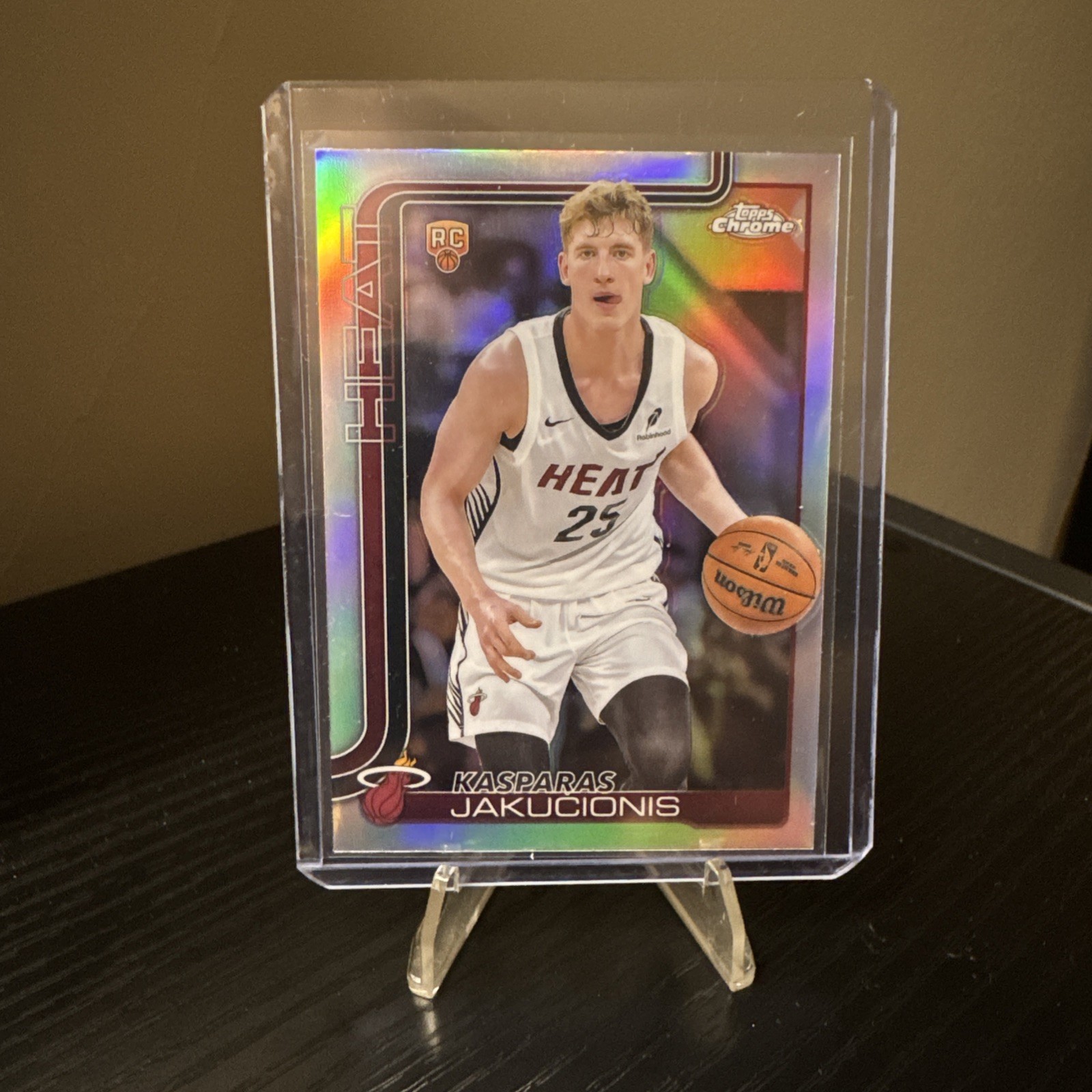2025-26 Topps Chrome Kasparas Jakucionis #270 REFRACTORš„š„ Miami Heat Rookie RC