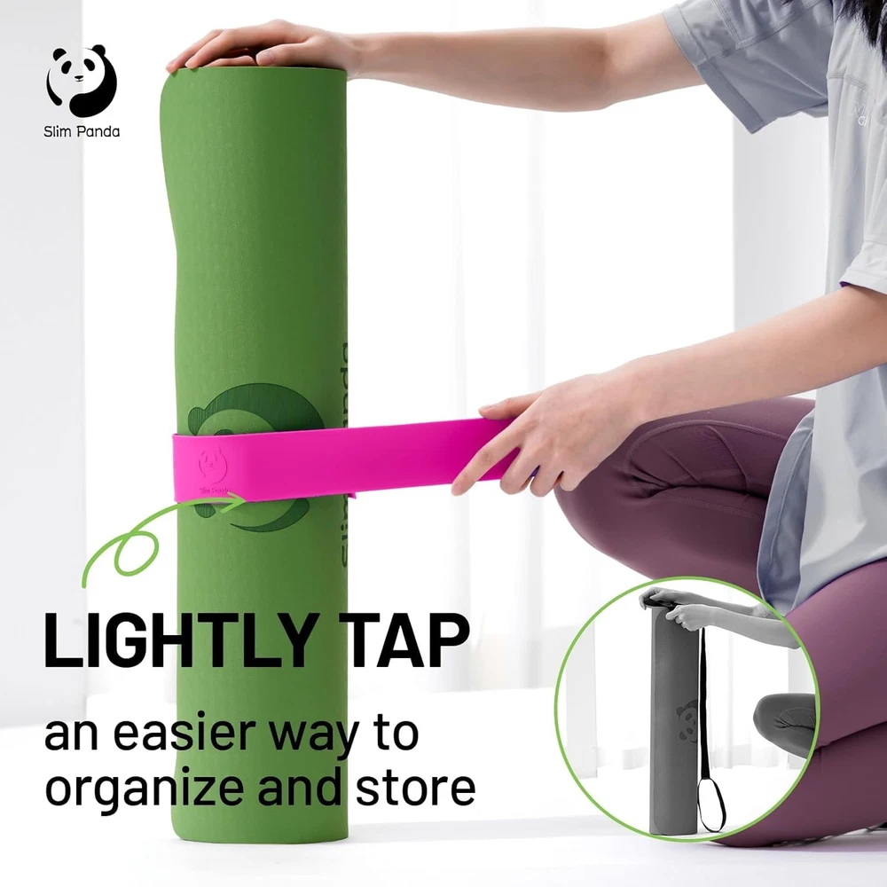 Yoga Mat Strap with Heavy-Duty Clasp for Secure Tight Rolling