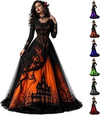 Witch Dress for Women,Halloween Vampire Costumes Treehouse Thorns Witches Gothic