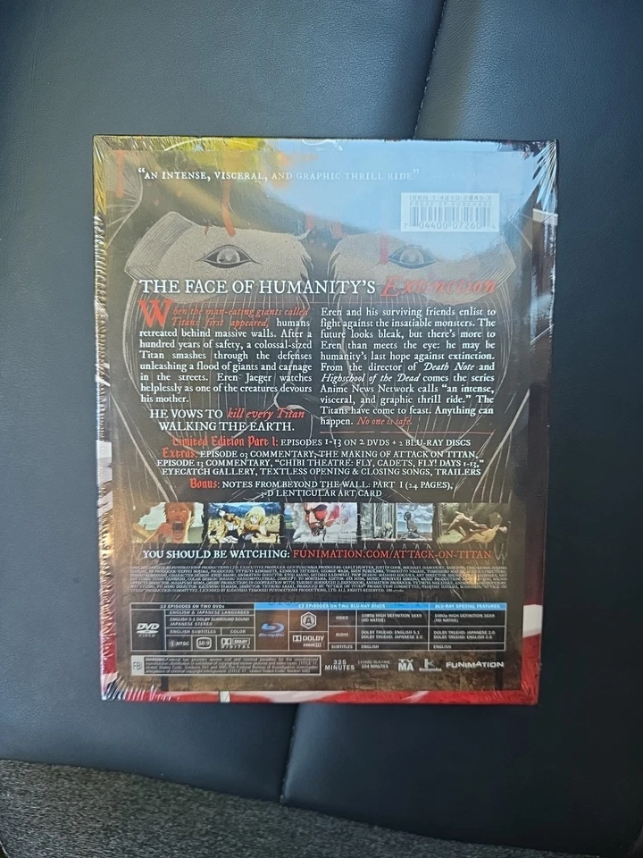 New Attack on Titan Season One Part One Limited Edition Blu Ray DVD 4-Disc Set - Image 2 of 4