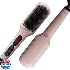 MEGAWISE Pro Ceramic Ionic Hair Straightener Brush for Home Salon | MCH Fast 