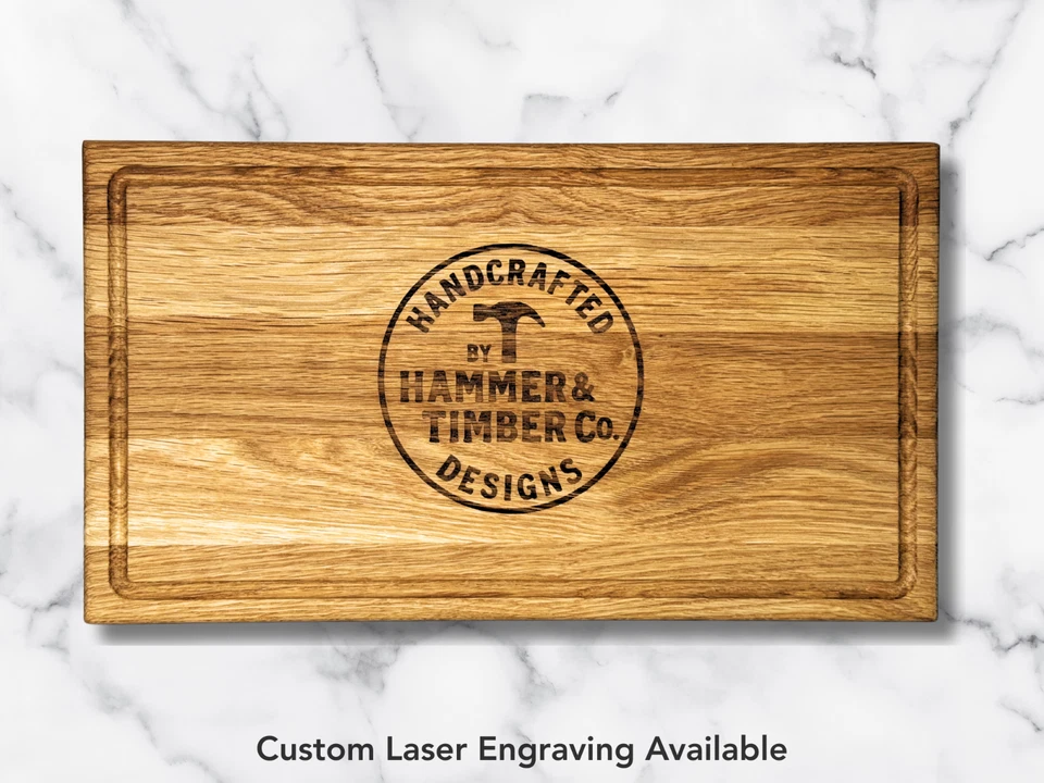 White Oak Cutting Board with Juice Groove: Handmade Charcuterie Board 16x9x1 - Image 2 of 4