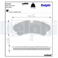 Delphi Bremsbelagsatz, Scheibenbremse LP3729 FüR Porsche