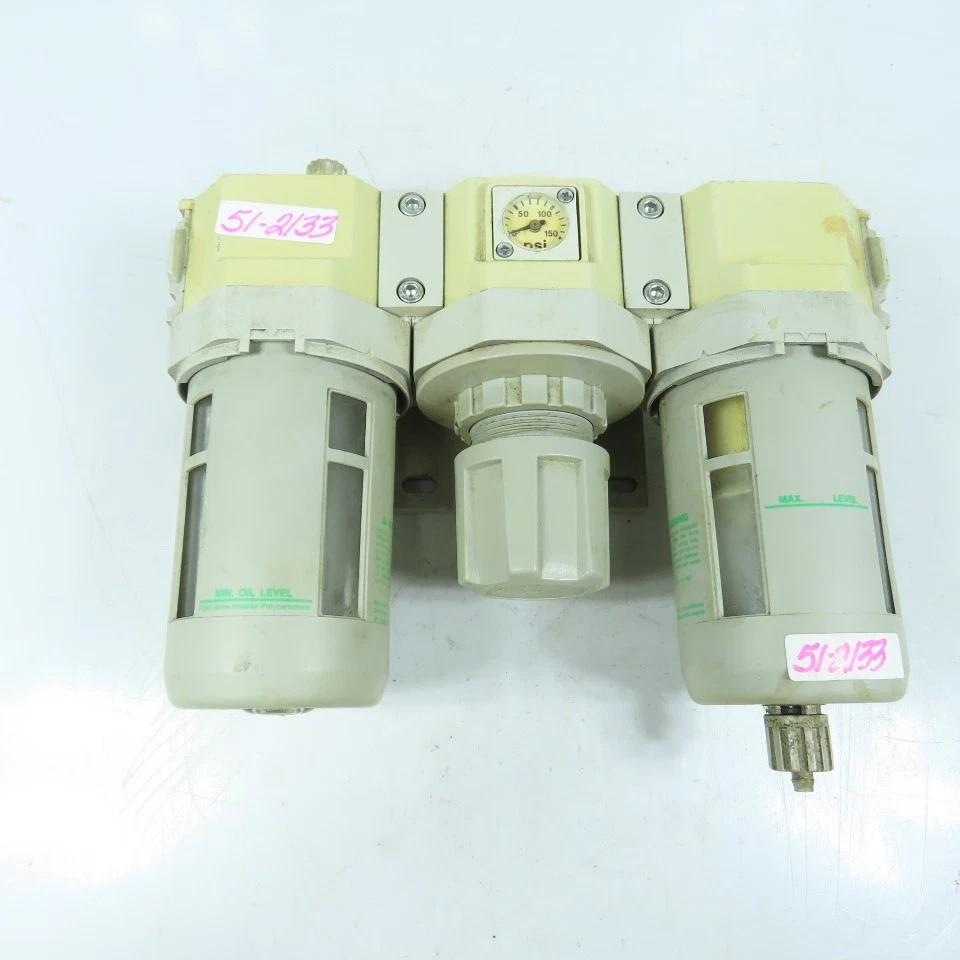 CKD F4000-15N-W Ensemble Filtre Régulateur Lubricateur FRL 1/2" NPT 150 PSI - Photo 1/4