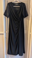 Ossie Clark Women's Evening Dress Black Long UK Size 14