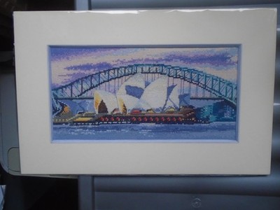 Sampler Sydney Opera House montiert auf Karte fertig zum Einrahmen