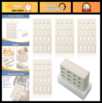 Ceramic Radiant Flame Tamer Replacement for BBQ Grills, Heat Plate Briquettes, 4