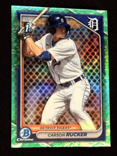 2024 Bowman Chrome 1st GREEN LUNAR REFRACTOR Carson Rucker, item 1