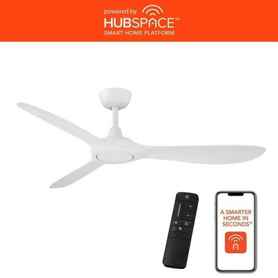 Home Decorators Tager 52 in. Smart Matte White Ceiling Fan w/ Remote by Hubspace
